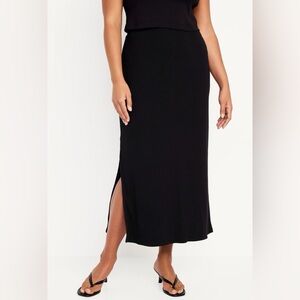 Old Navy black Pull-On Rib-Knit Maxi Skirt, large